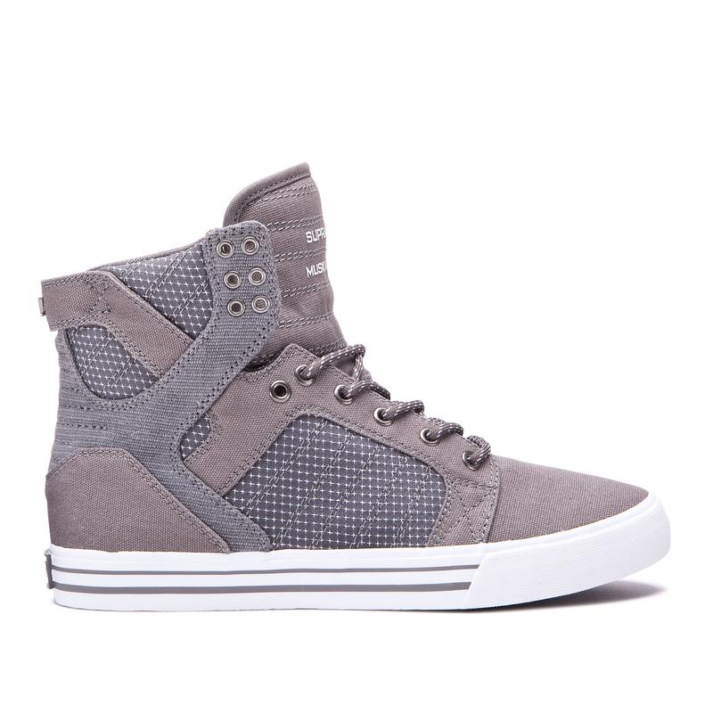 Buty Supra SKYTOP - Sneakersy Wysokie Męskie - Szare (IMUS-75309)